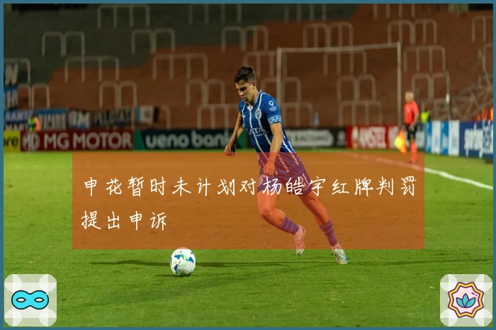 申花暂时未计划对杨皓宇红牌判罚提出申诉